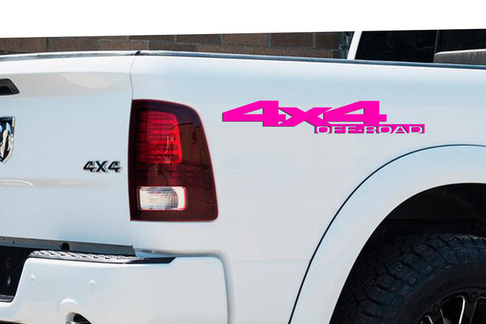 pink 4x4 Off Road Bedside Vinyl Decals Dodge Ram 1500 2500 3500 Power Wagon