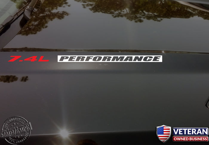 7.4L PERFORMANCE Hood Vinyl Decals Stickers Fits Chevrolet Big Block 454 cid INV