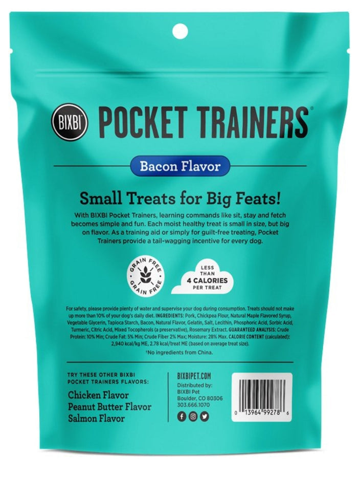 BIXBI Pocket Trainers Bacon Flavor Grain-Free Dog Treats, 6-oz bag