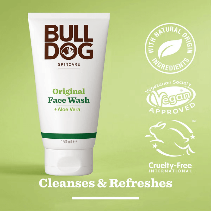 Bulldog Skincare Face Wash for Men with Aloe Vera - 150ml, Facial Cleansers
