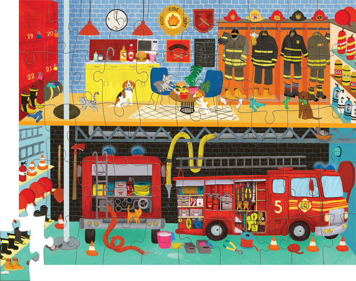 Crocodile Creek: 50 Pc Flat House Puzzle/Fire House