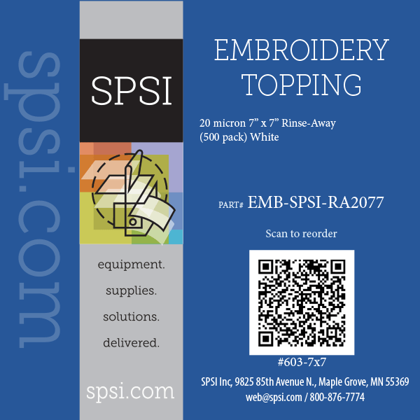 Embroidery Rinseaway Dissolvable 20 Micron 7" x 7" 500ct (#603)