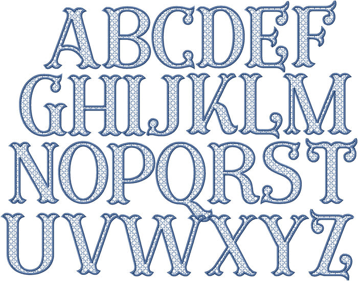FISHTAIL MOTIF FILLED FONT