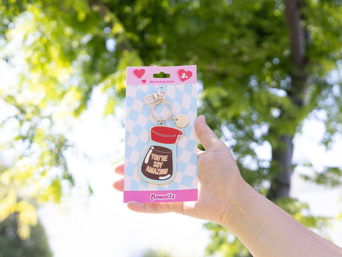 glitter metal keychain - soy sauce