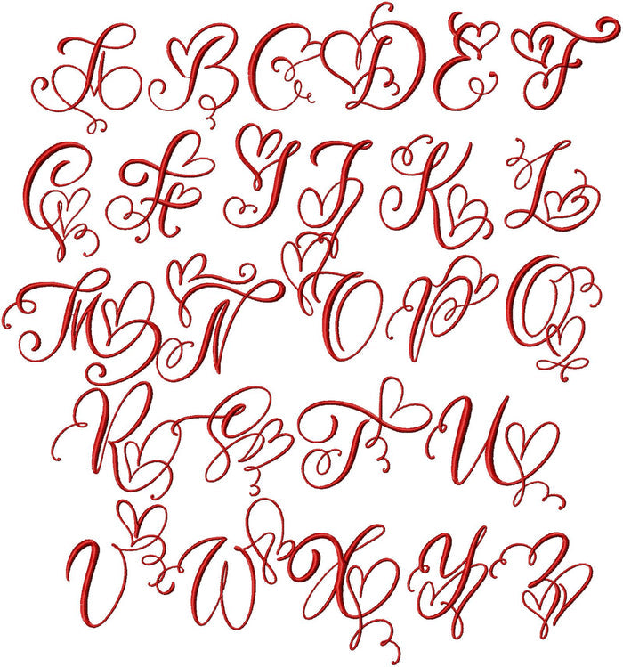 HEARTS MONOGRAM FONT