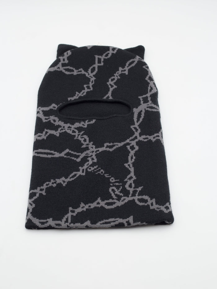 Kitty Ears Wired Balaclava Black