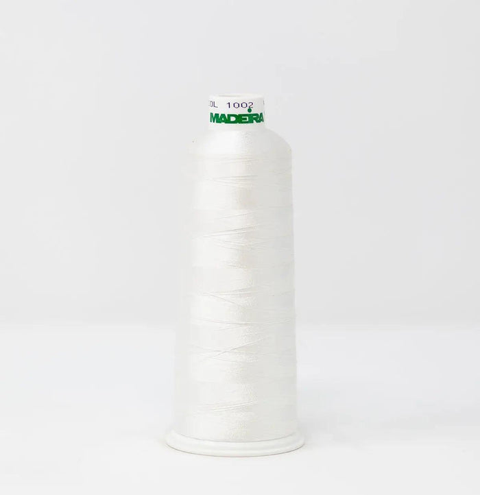Madeira Rayon 1002 Snow White Embroidery Thread 5500 Yards