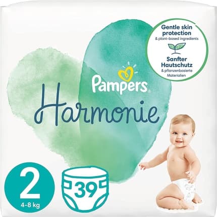 Pampers Harmonie Gentle Skin Protection Size 2 Nappies 39 Count