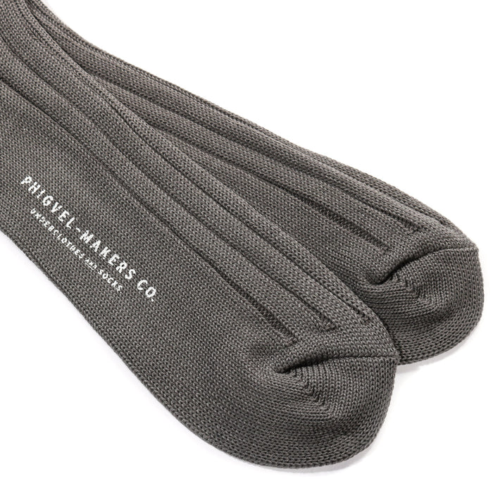 PHIGVEL MAKERS GENTS SOCKS OLIVE GRAY