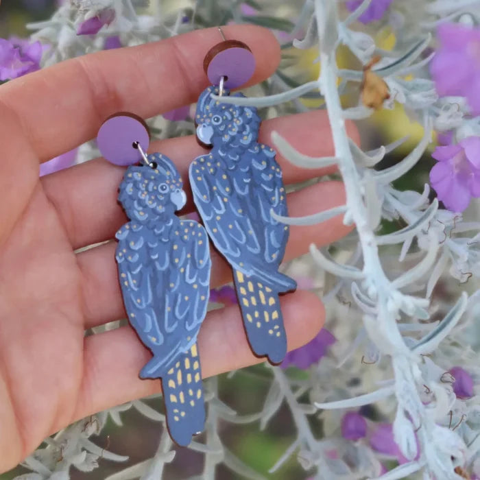 Pixie Nut & Co. Black Cockatoo Earrings