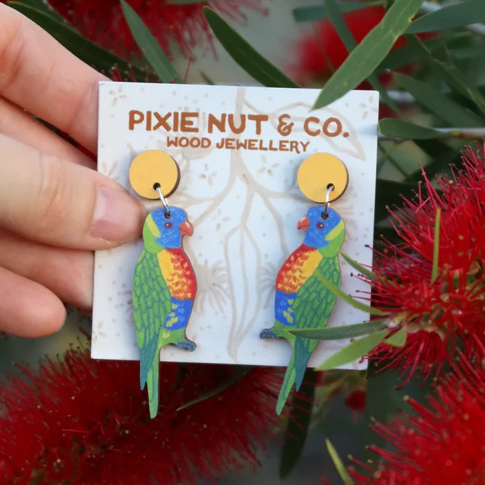 Pixie Nut & Co. Rainbow Lorikeet Earrings