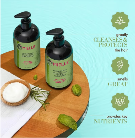 Rosemary Mint Hair Strengthening Set - Shampoo And Conditioner 355ml 710ml Mielle