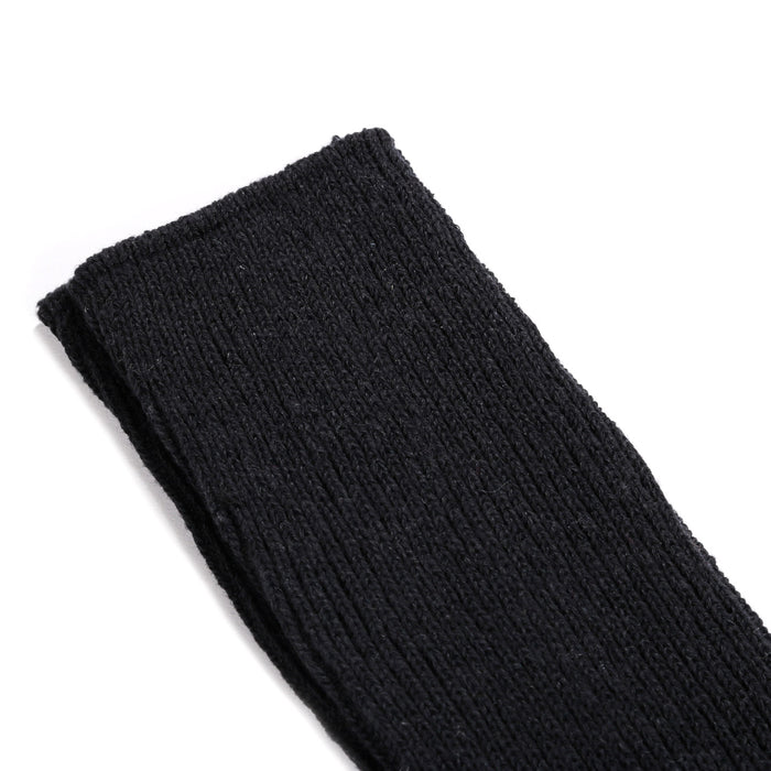ROTOTO WASHI & ORGANIC COTTON RIB CREW SOCKS BLACK