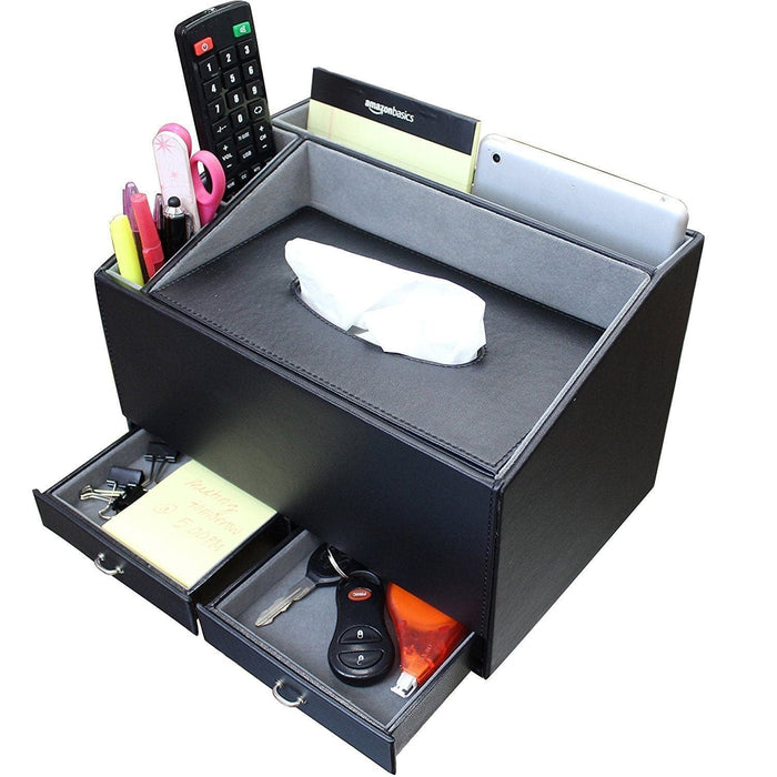 Faux Leather Home and Office Desk Organizer