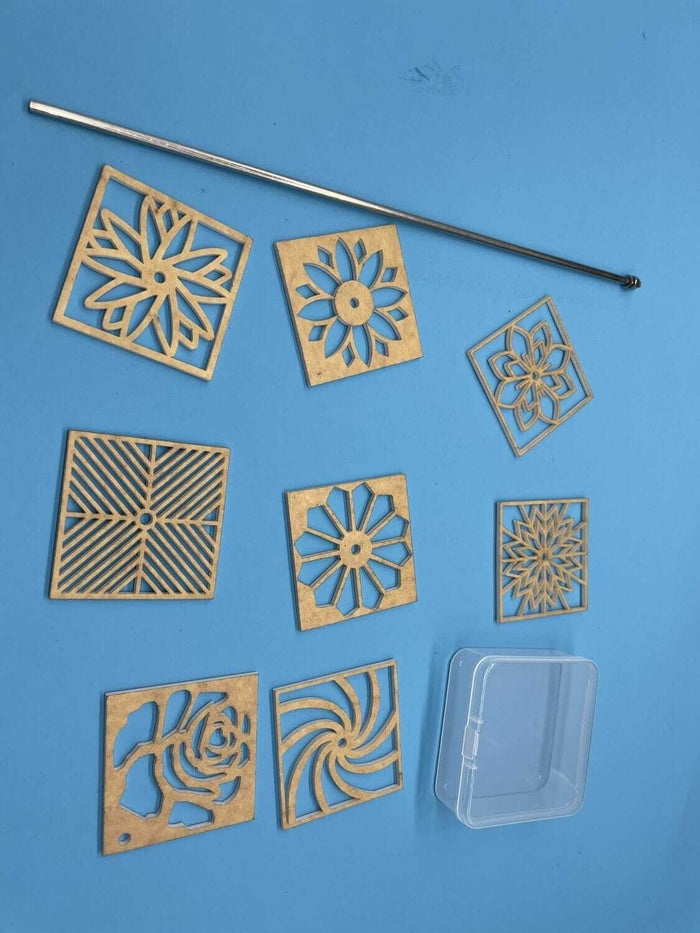 Square stencil 8 pieces kit