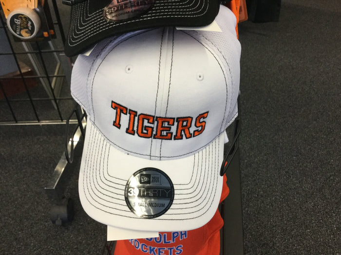 STRETCH TO FIT HAT MESH - WHITE WITH ORANGE TIGERS