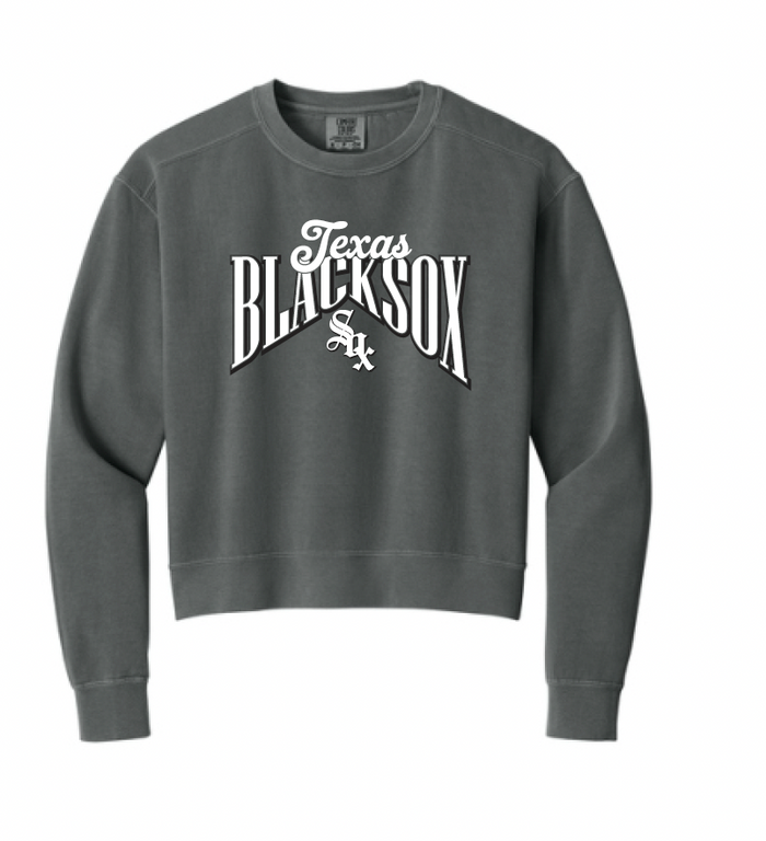 Texas Blacksox Comfort Colors Womens Mid Length Crewneck Sweatshirt - Diamond Logo