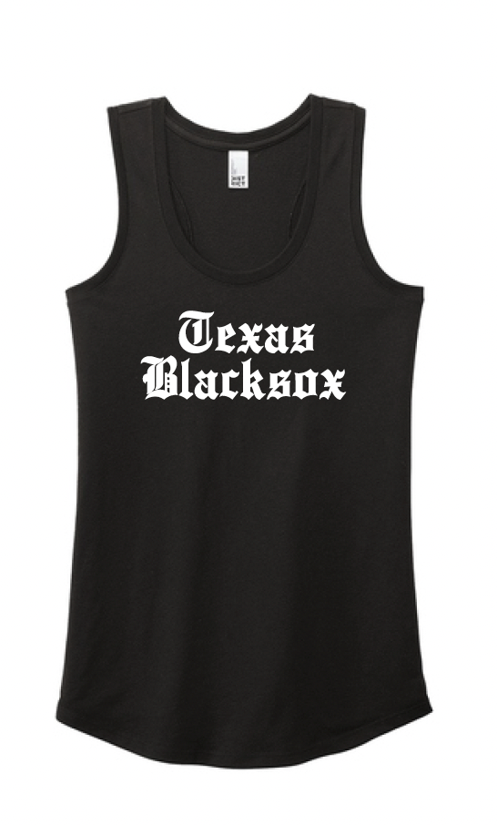 Texas Blacksox Racerback Tank with Old English Logo
