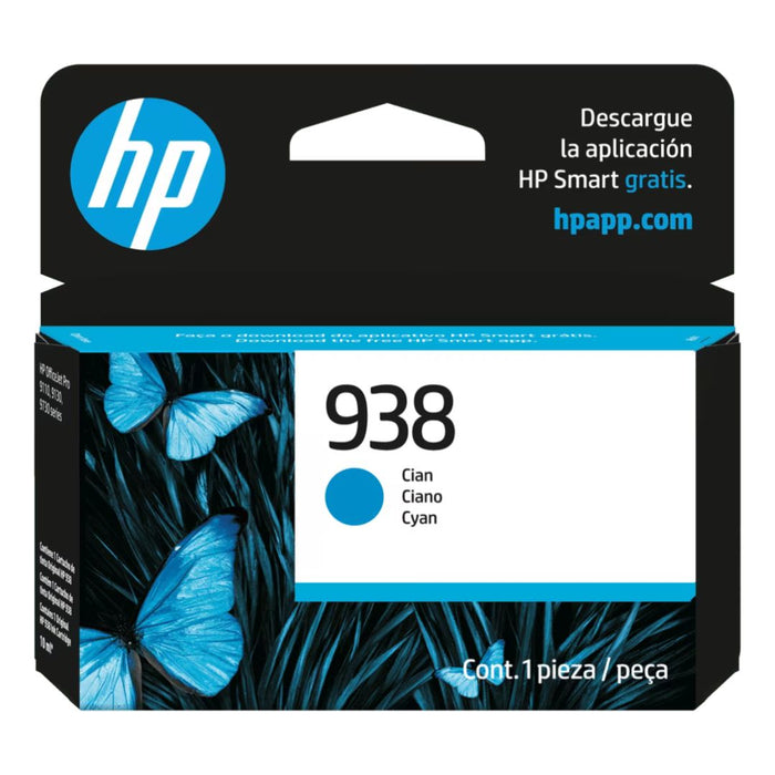 Tinta HP 938 Cian | 800 paginas | 4S6X5PL | OfficeJet Pro 9730 / 9110 / 9120 / 9130 / 9720 - Panamá