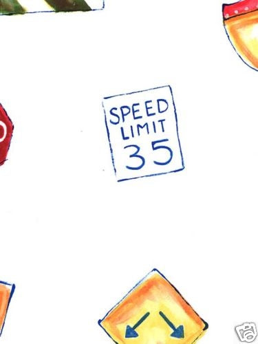 Watercolor Road Signs on White Wallpaper - all4wallswall-paper