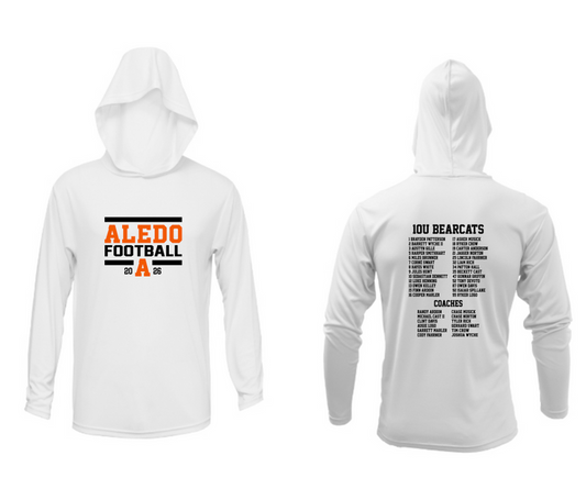 10u Wyche Football Long Sleeve Moisture Management Hooded Tees - Block Logo