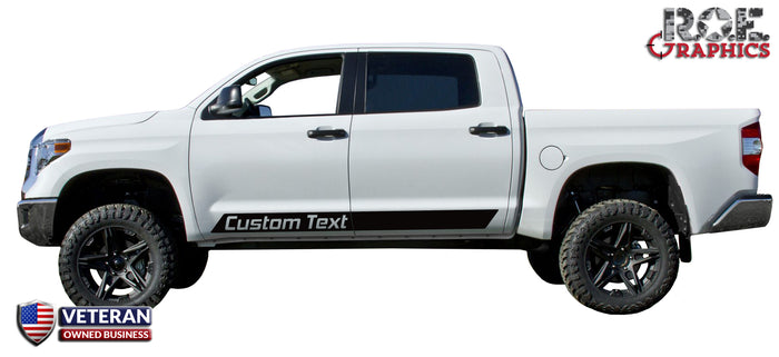 2 Custom Text door stripes Decals Vinyl Stickers Bedside Set: fits Toyota Tundra