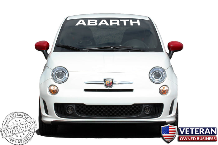 30" Straight Windshield Banner Vinyl Decal fits Fiat Abarth 500