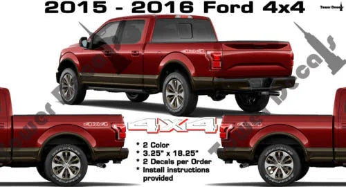 4x4 BED SIDE VINYL DECAL STICKER FOR FORD  F150 F250 F350 F450 SUPERDUTY