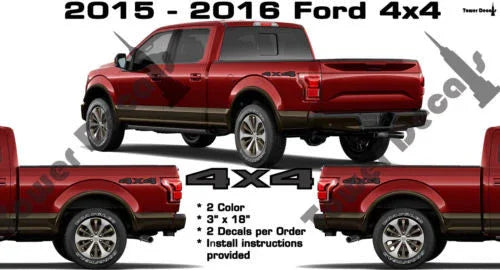 4x4 BED SIDE VINYL DECAL STICKER FOR FORD F150 F250 F350 F450 SUPERDUTY