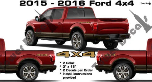 4x4 BED SIDE VINYL DECAL STICKER FOR FORD F150 F250 F350 F450 SUPERDUTY