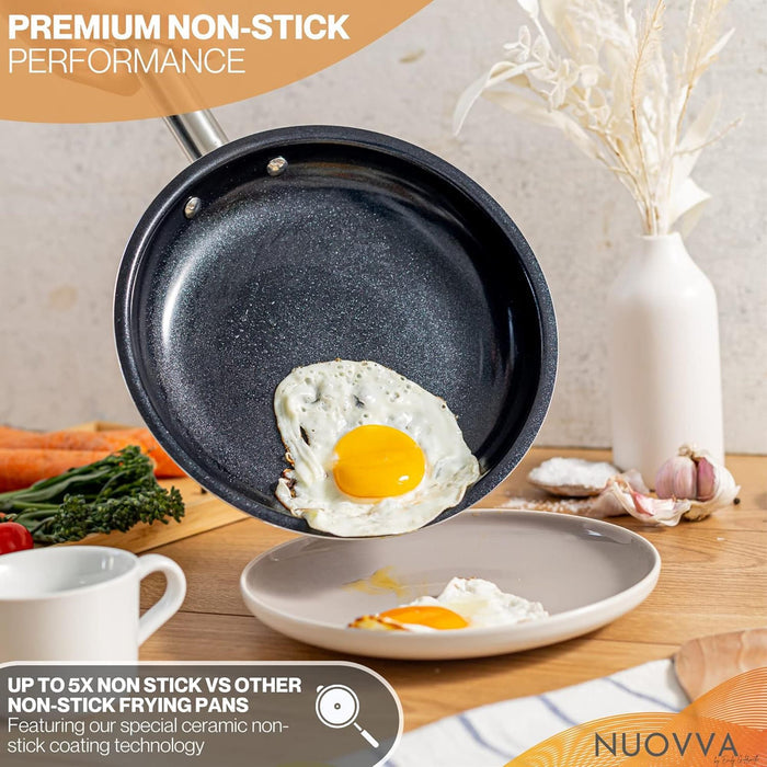 nuovva premium non-stick copper cookware featuring ceramic non-stick technology for efficient cooking.