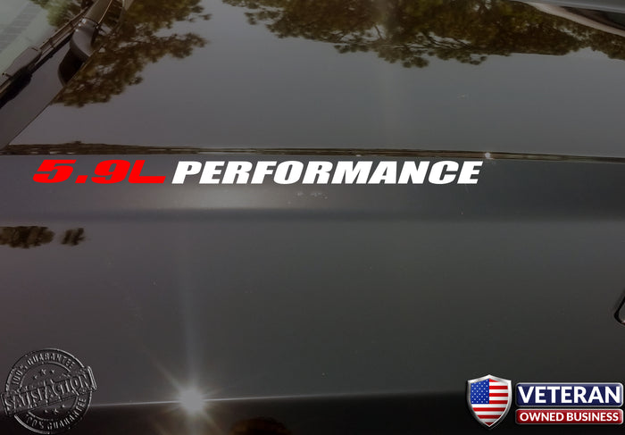 5.9L PERFORMANCE Hood vinyl sticker decals fits: Dodge Magnum Cummins Turbo