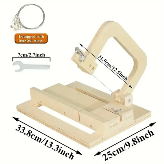 Adjustable Wooden Soap Cutter with Wire Slicer