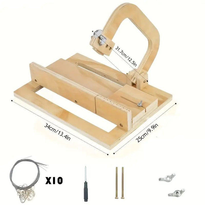 Adjustable Wooden Soap Cutter with Wire Slicer