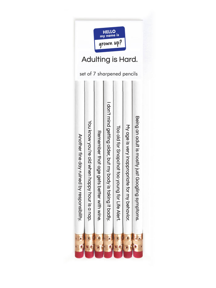 Adulting is hard pencil set