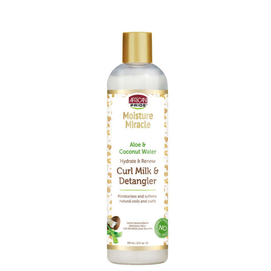 African Pride Moisture Miracle Aloe and Coconut Curl Milk and Detangler 12oz
