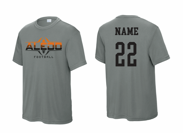 Aledo 5u Flag Football Moisture Management Tee WITH Name/Number
