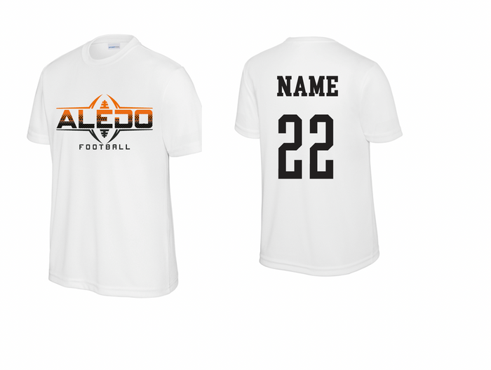 Aledo 5u Flag Football Moisture Management Tee WITH Name/Number