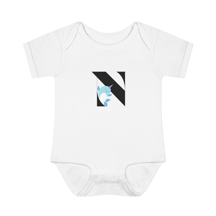 Alphabet Adventures: Letter N - Nice Narwhal Baby Onesie N is for Nice Narwhal! - Whippie's