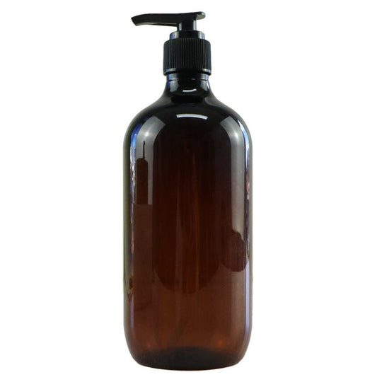 Amber PET Plastic Pump Lotion Bottle 500ml