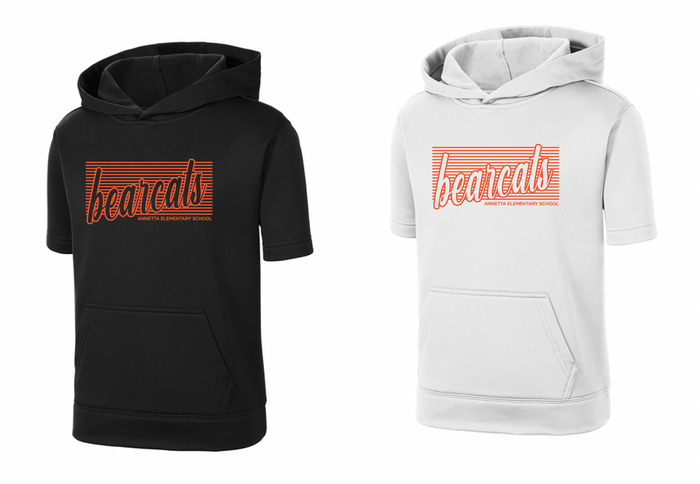 Annetta Bearcat Line Logo Short Sleeve Moisture Management Hoodie
