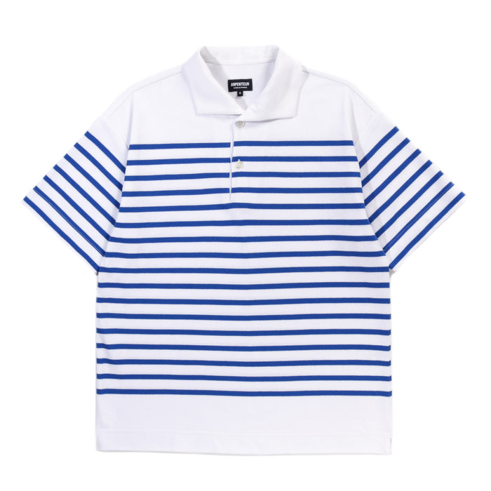 ARPENTEUR POLO WHITE / BLUE NAUTICAL STRIPE