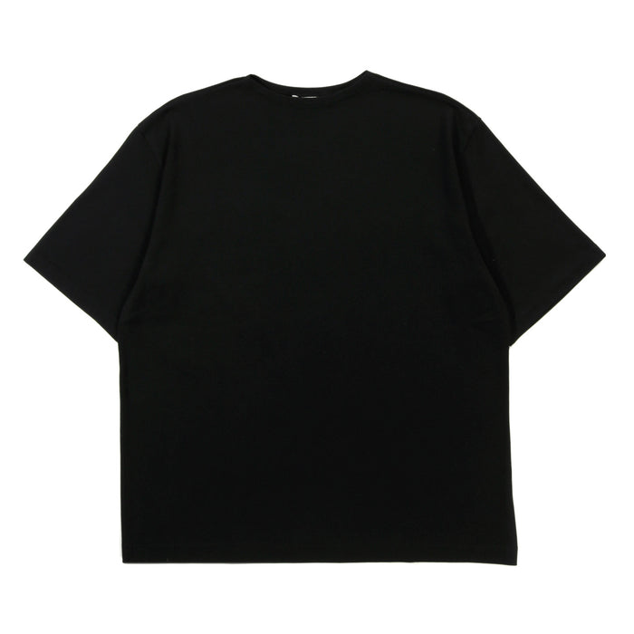 AURALEE LUSTER PLAITING BOAT NECK TEE BLACK