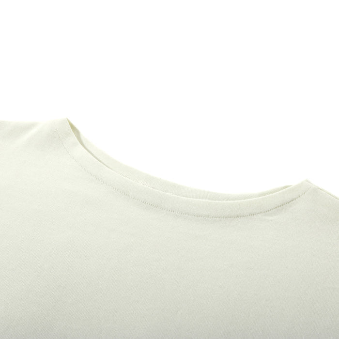 AURALEE LUSTER PLAITING BOAT NECK TEE IVORY PISTACHIO