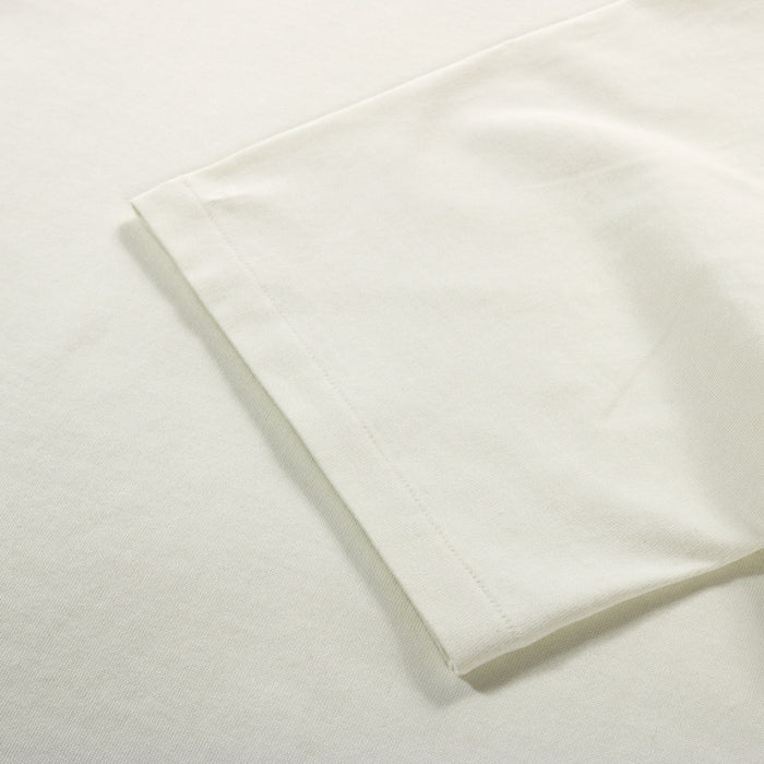 AURALEE LUSTER PLAITING BOAT NECK TEE IVORY PISTACHIO