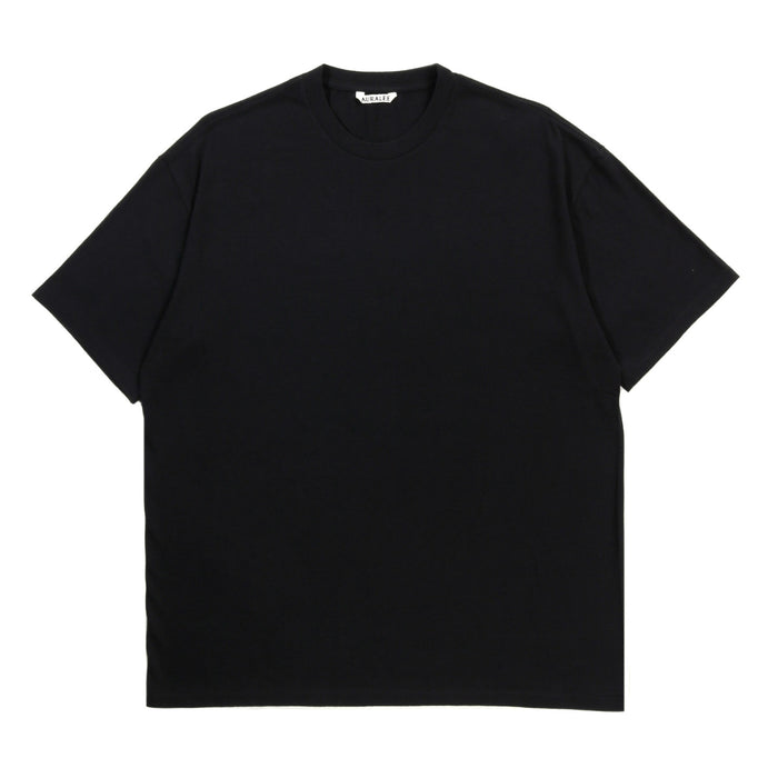 AURALEE SEAMLESS CREW NECK TEE BLACK