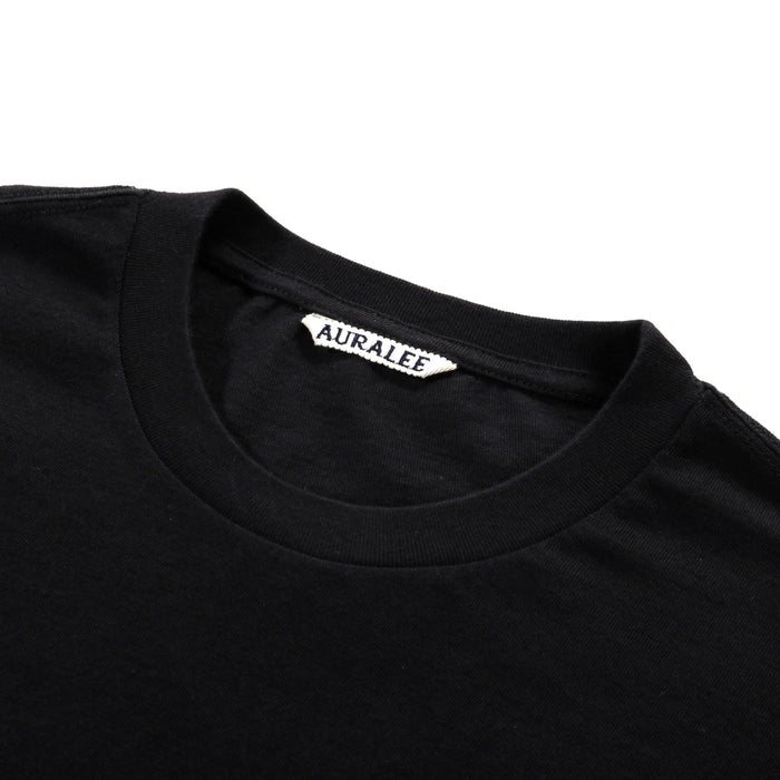 AURALEE SEAMLESS CREW NECK TEE BLACK