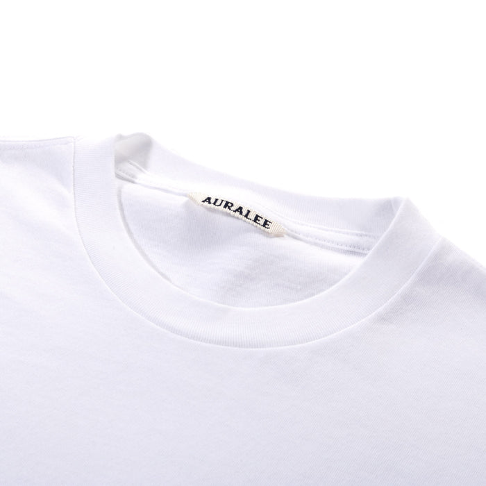 AURALEE SEAMLESS CREW NECK TEE WHITE