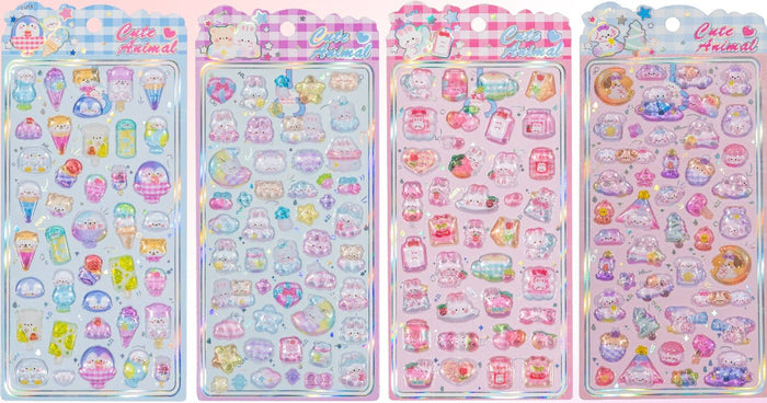 BC Mini: 3D Jewel Phone Stickers - Cute Animals - Assorted