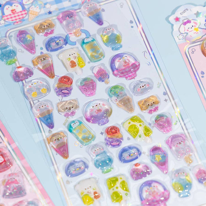 BC Mini: 3D Jewel Phone Stickers - Cute Animals - Assorted